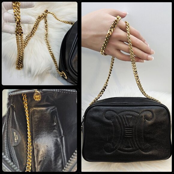 Céline Embroidered Triomphe Leather Crossbody Bag - Picture 14 of 17